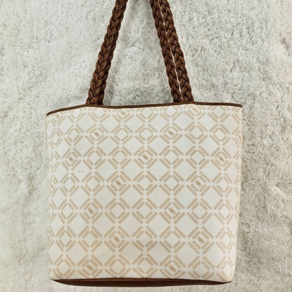 LIZ AND CO Signature Logo Faux Leather Top Snap Tote Shoulder Shopper Bag - Picture 13 of 13